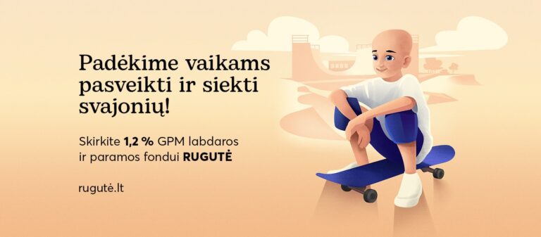 Paskirkite 1,2 procentus nuo sumokėto GPM „Rugutei“