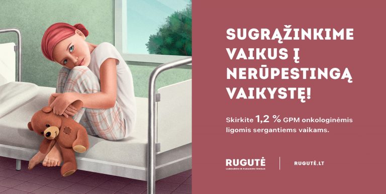 Paskirkite 1,2 procentus nuo sumokėto GPM „Rugutei“