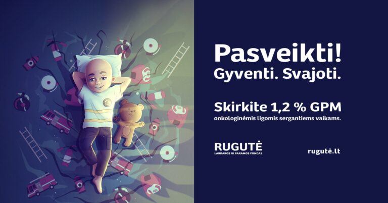 Paskirkite 1,2 procentus nuo sumokėto GPM „Rugutei“