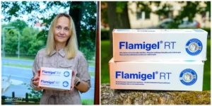 „Flamigel RT" – pagalba po spindulinės