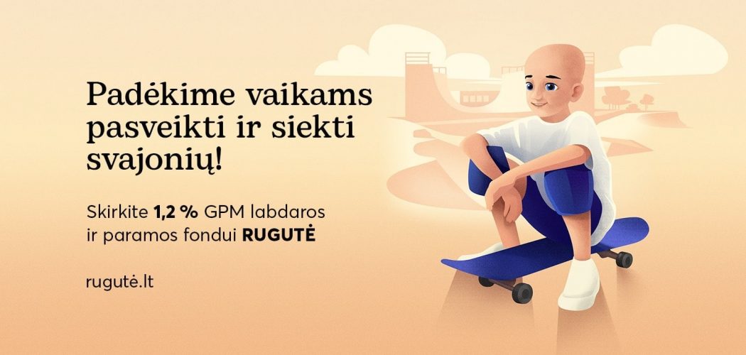 Paskirkite 1,2 procentus nuo sumokėto GPM „Rugutei“