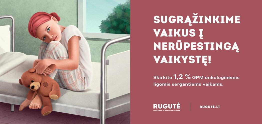 Paskirkite 1,2 procentus nuo sumokėto GPM „Rugutei“