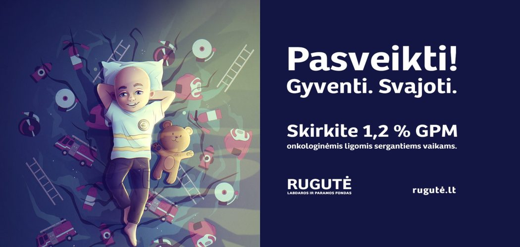 Paskirkite 1,2 procentus nuo sumokėto GPM „Rugutei“